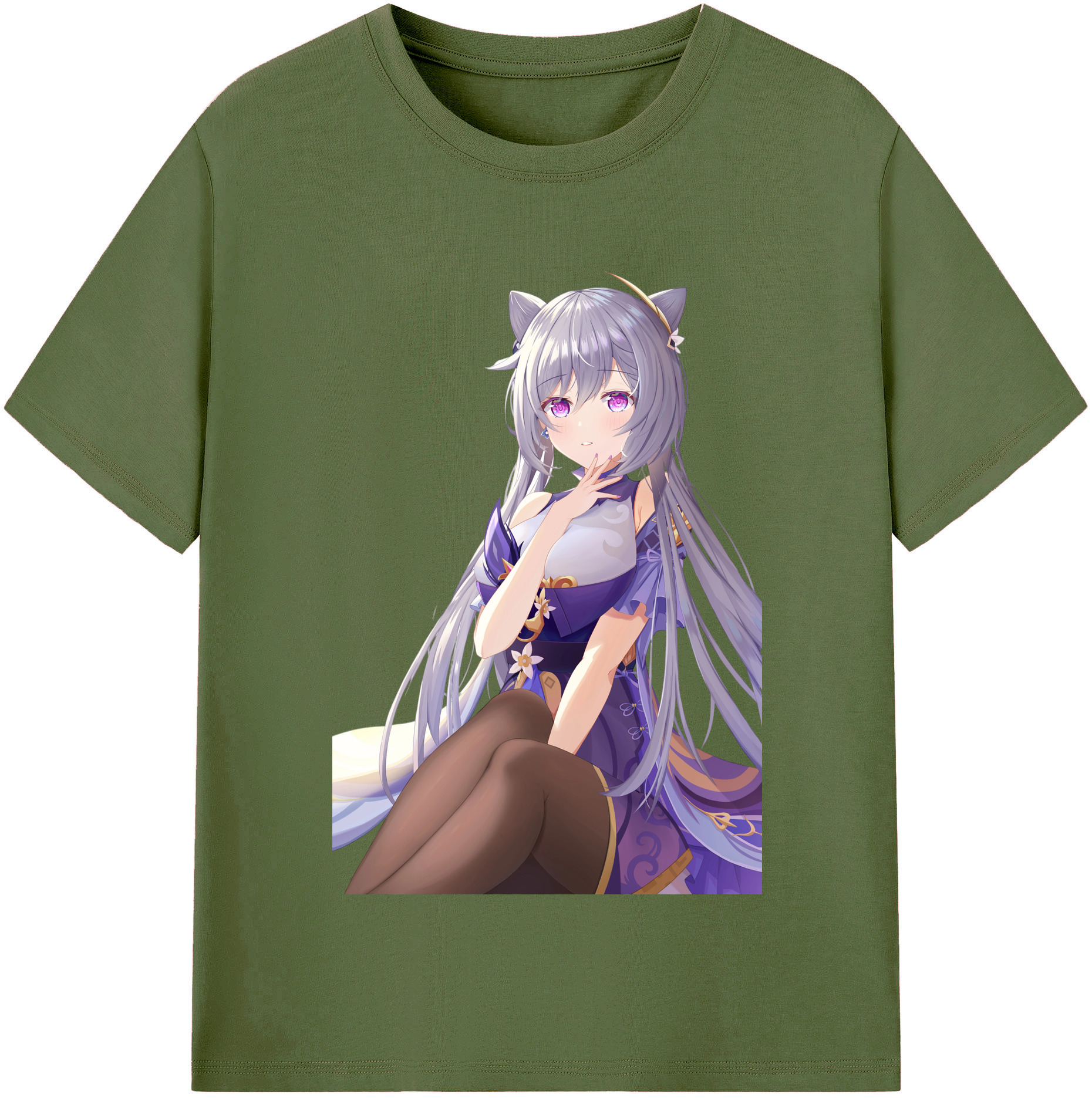 げんし神 刻晴 こくせい genshin Kokusei 綿100％半袖Tシャツ（フロントプリント）